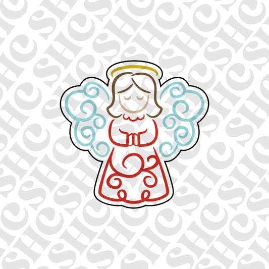 DONE TO ORDER: Swirly Angel Cookie Cutter + Fondant Embosser