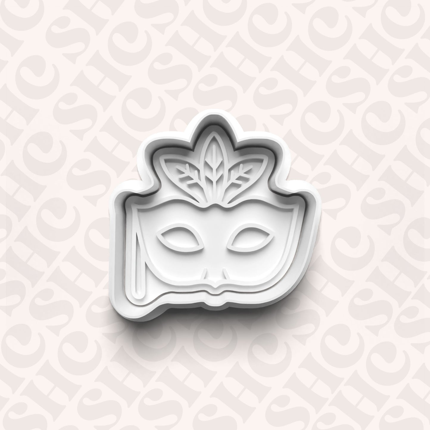 DONE TO ORDER: Masquerade Mask Cookie Cutter + Fondant Stamp Set 2