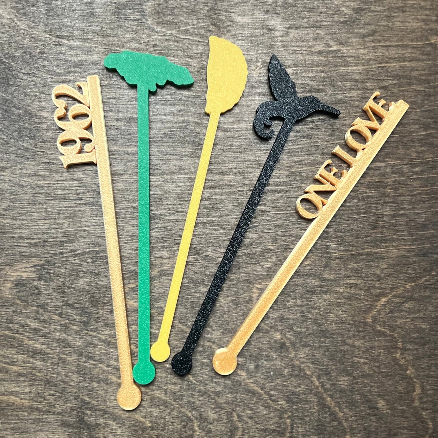 DONE TO ORDER: Jamaican Drink Stirrers - Celebrate the Spirit of Jamaica - Jamaican Heritage Swizzle Sticks - Celebrate with Cultural Flair