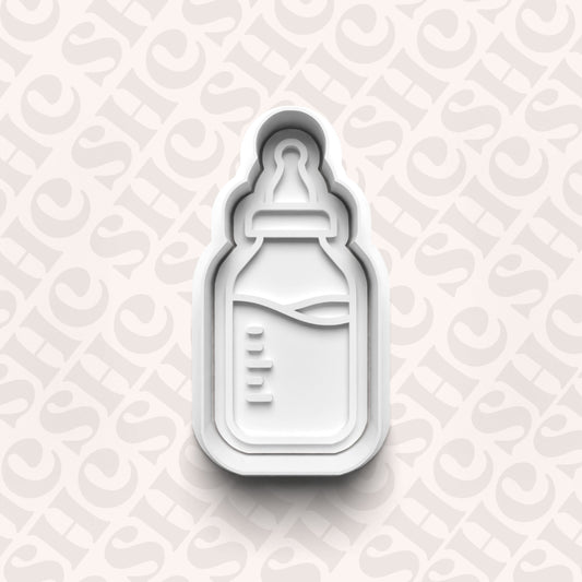 DONE TO ORDER: Baby Bottle Cookie Cutter + Fondant Stamp Set