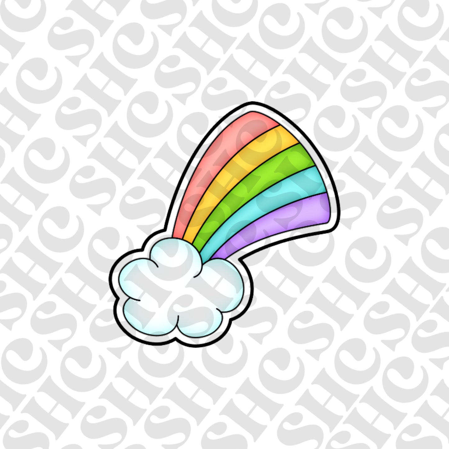 DONE TO ORDER: Rainbow Cloud Cookie Cutter/Fondant Stamp