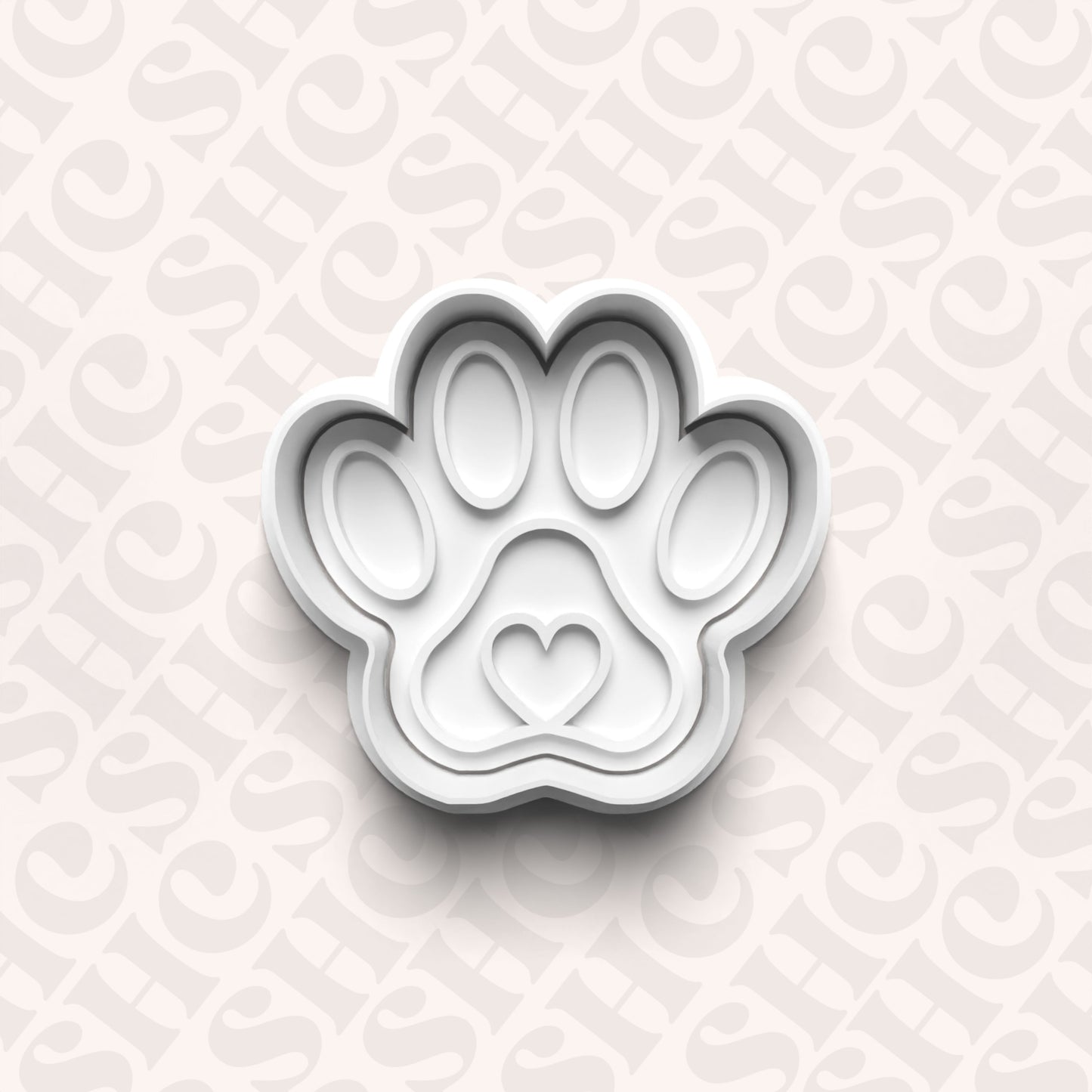 DONE TO ORDER: Dog Paw Cookie Cutter + Fondant Stamp Set