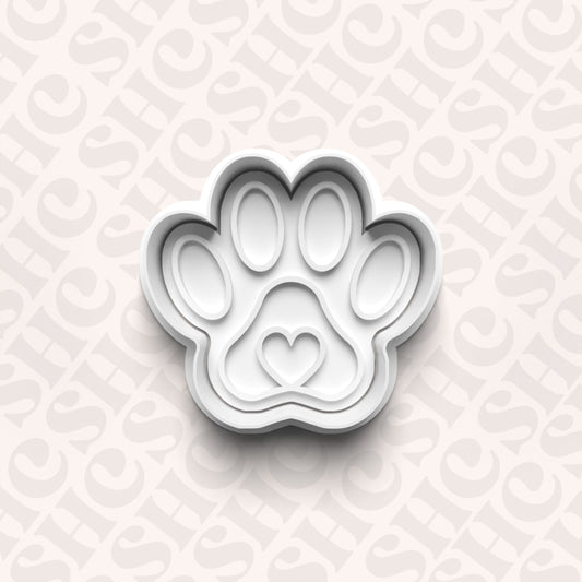 DONE TO ORDER: Dog Paw Cookie Cutter + Fondant Stamp Set