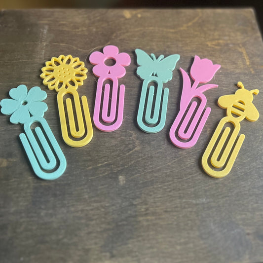 3D Printed Spring Bookmark Bundle - Flowers, Butterfly, Bee & More – Seasonal Stationery for Spring Gifts, Easter, and Office Organization