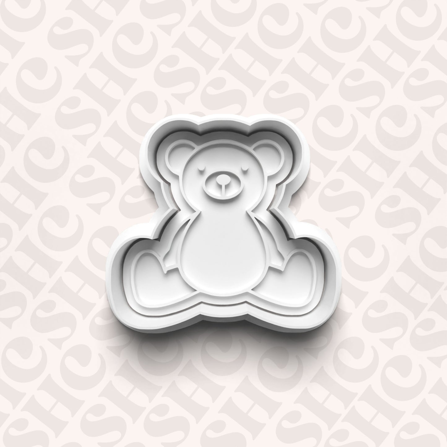 DONE TO ORDER: Teddy Bear Cookie Cutter + Fondant Stamp Set