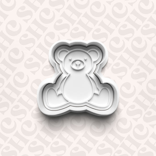 DONE TO ORDER: Teddy Bear Cookie Cutter + Fondant Stamp Set