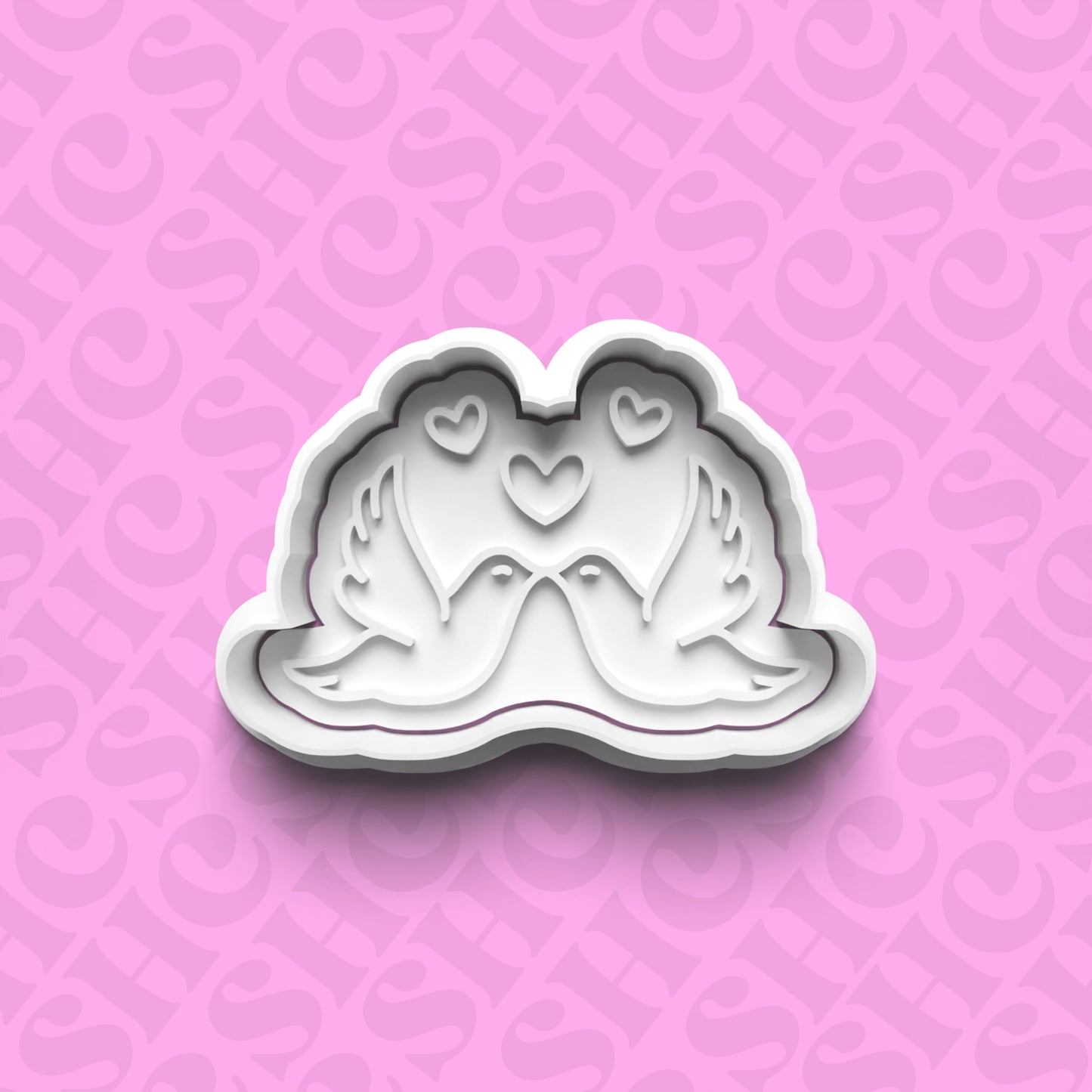 DONE TO ORDER: Doves Cookie Cutter + Fondant Stamp Set