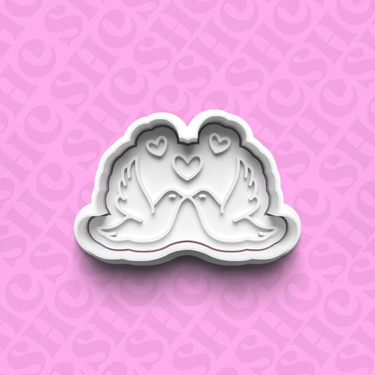 DONE TO ORDER: Doves Cookie Cutter + Fondant Stamp Set