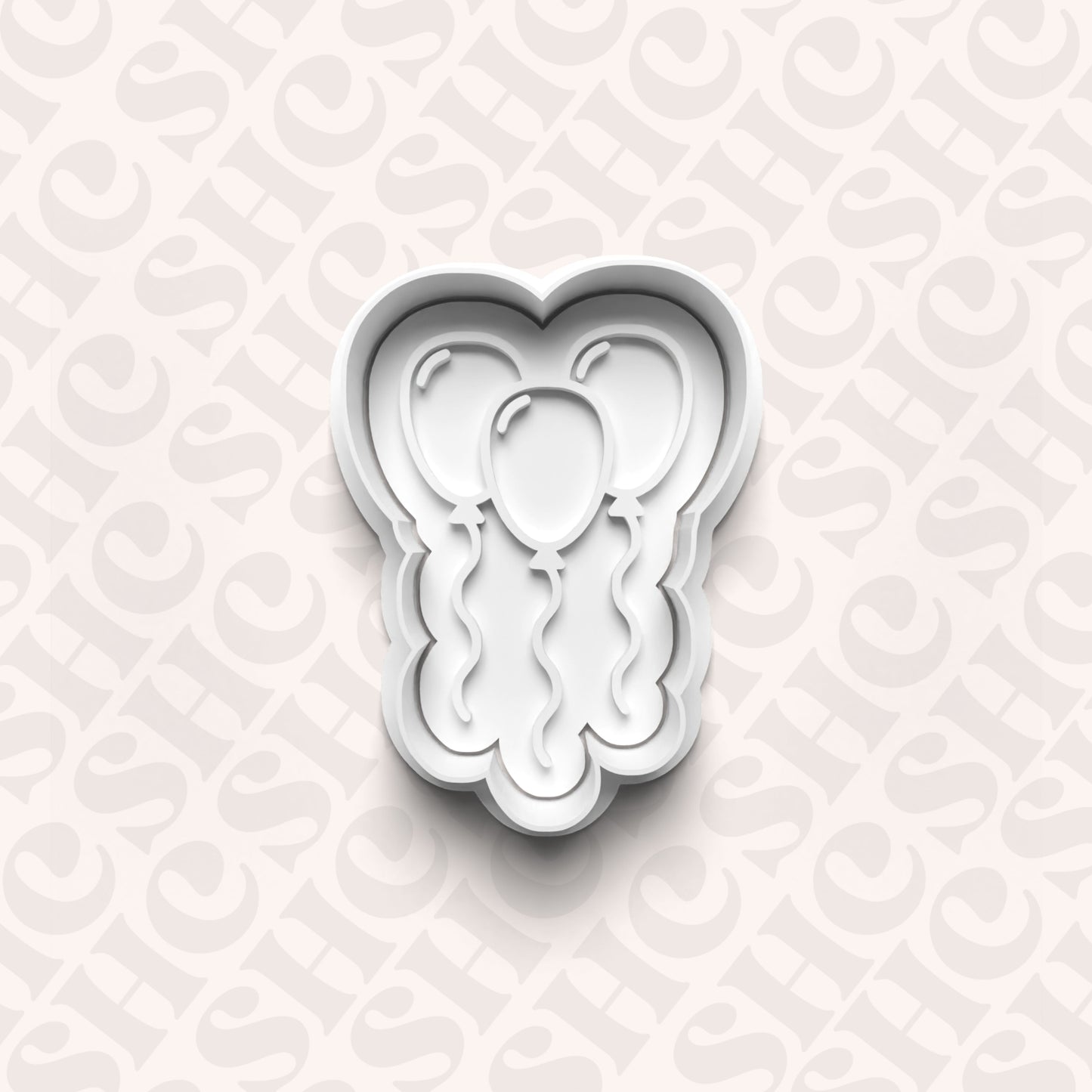 DONE TO ORDER: Birthday Balloon Cookie Cutter + Fondant Stamp Set