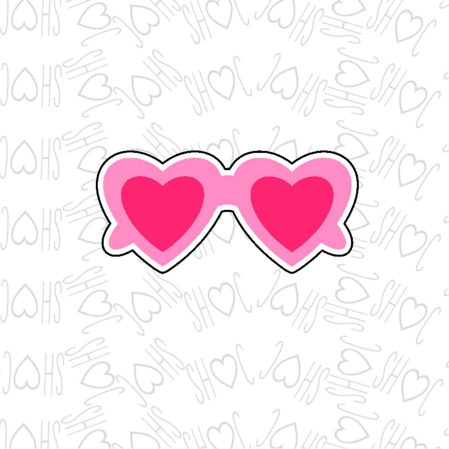 DONE TO ORDER : Heart Sunglasses 2 Cookie Cutter /Fondant Embosser