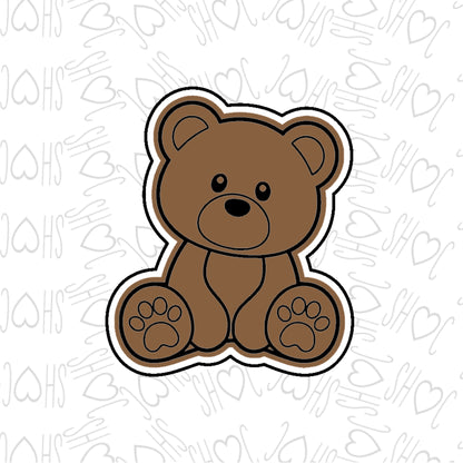 DONE TO ORDER: Sitting Teddy Bear Cookie Cutter/Fondant Embosser