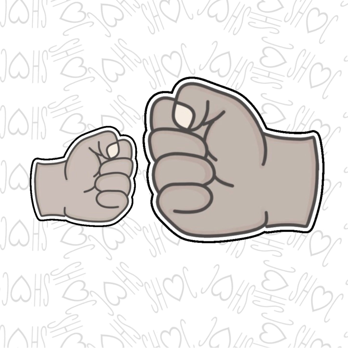 DONE TO ORDER: Fist Bump Cookie Cutter Set