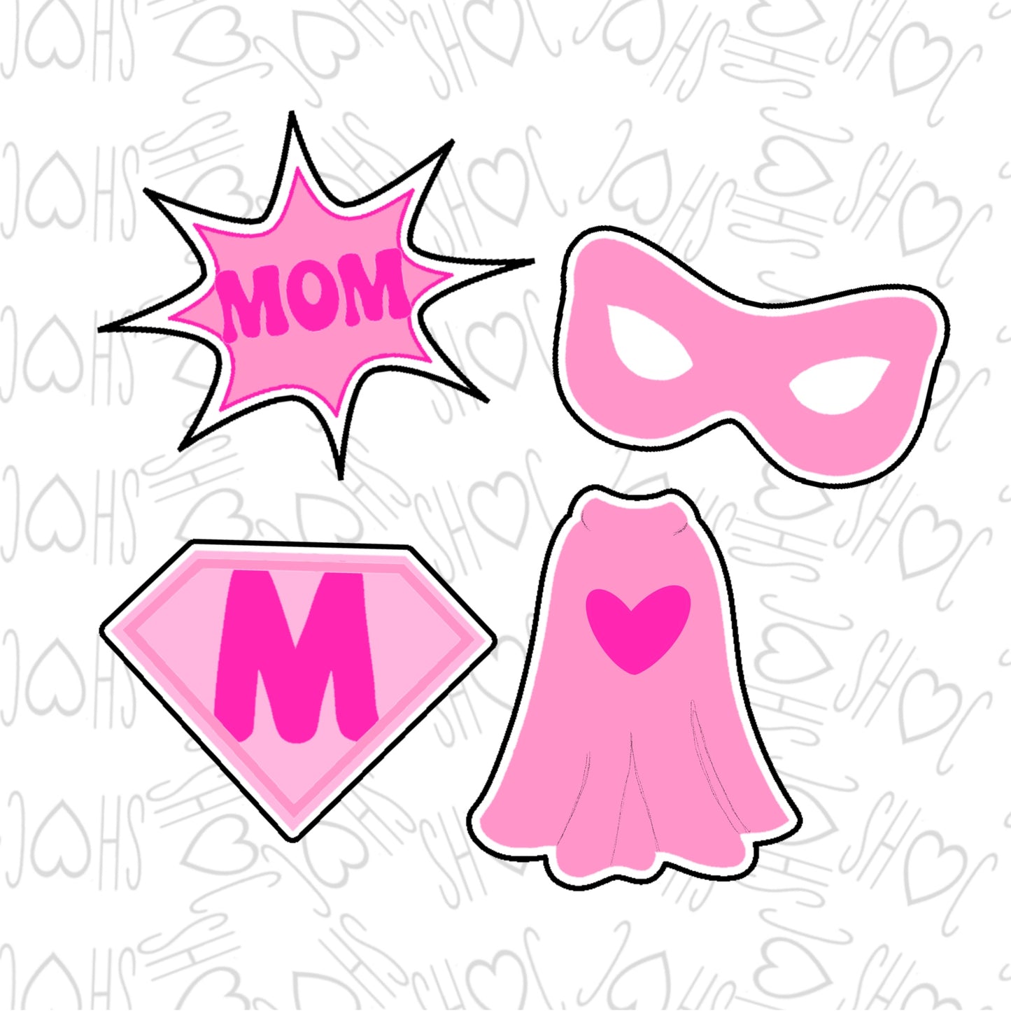 DONE TO ORDER: Super Mom Cookie Cutter Set