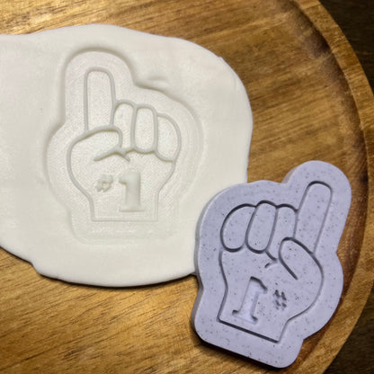 DONE TO ORDER: #1 Foam Finger Cookie Cutter/Fondant Stamp/Embosser