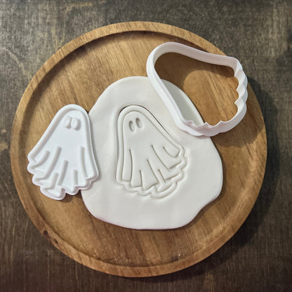 DONE TO ORDER: Ghost Cookie Cutter + Fondant Stamp