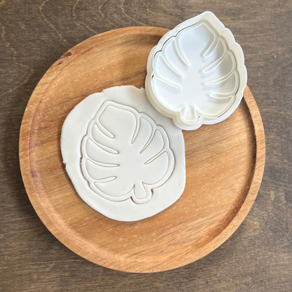 DONE TO ORDER: Monstera Leaf Cookie Cutter + Fondant Stamp