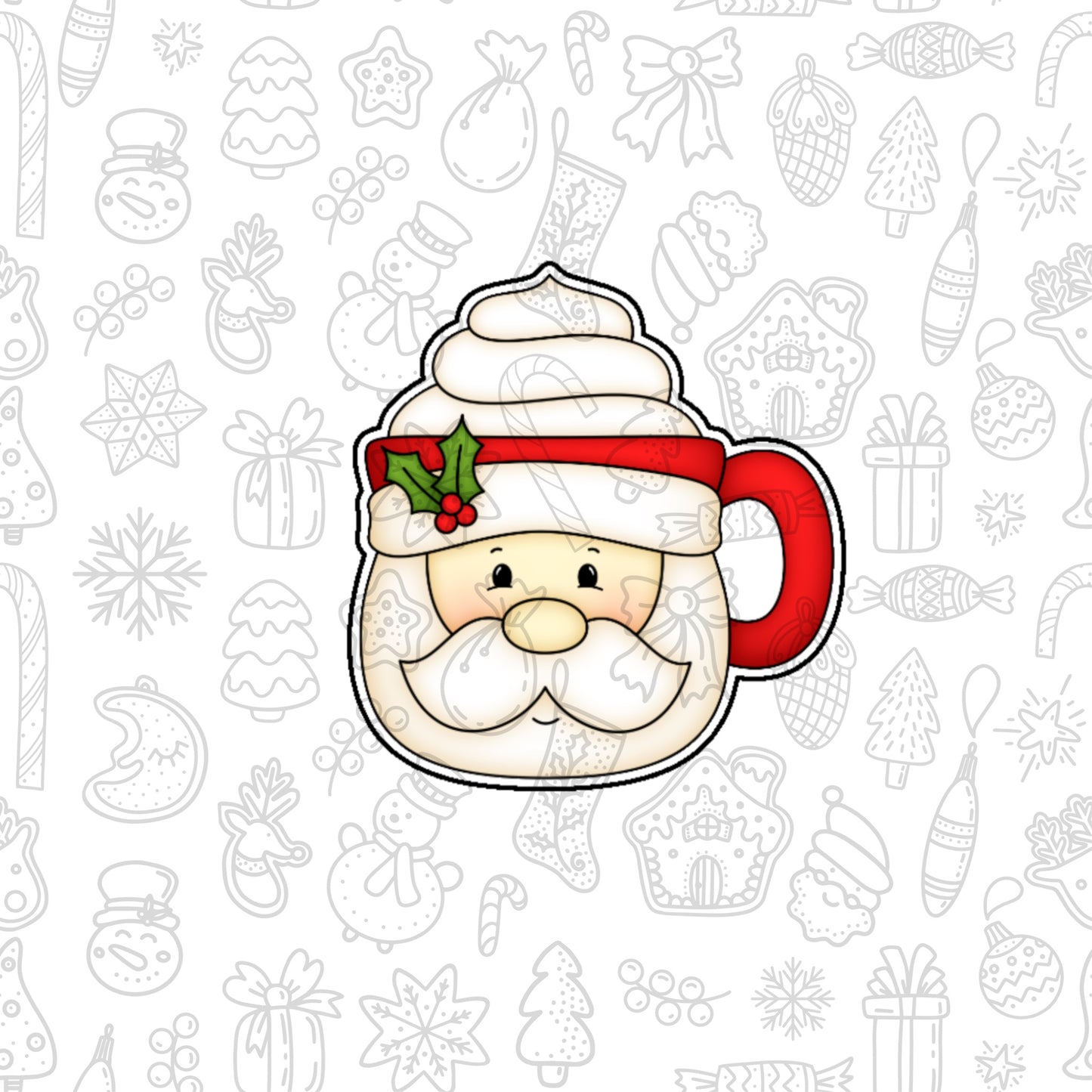 DONE TO ORDER: Santa Mug Cookie Cutter