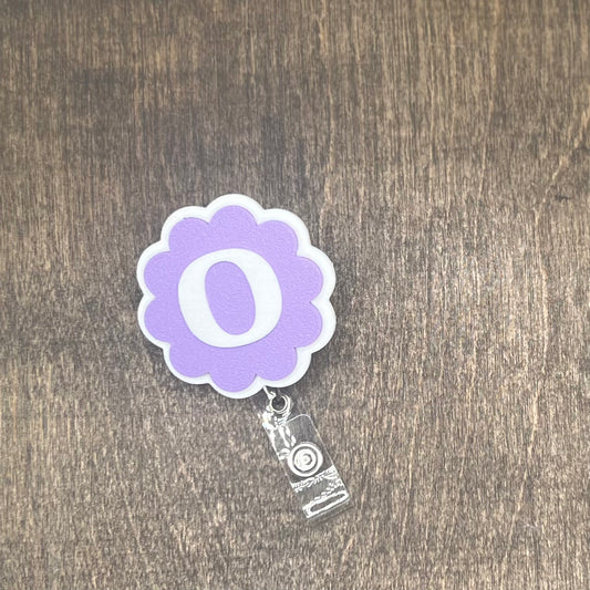 Scallop Initial Badge Reel – Double Layer 3D Printed ID Holder
