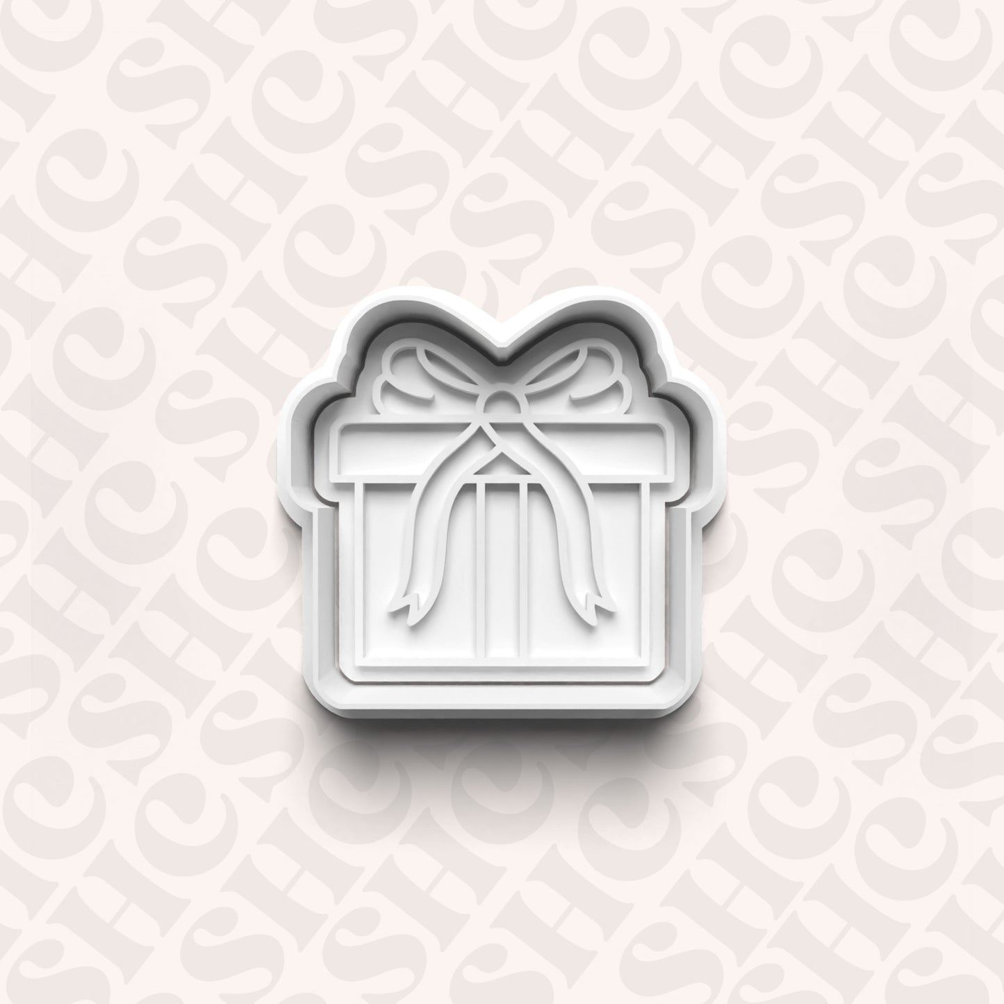 DONE TO ORDER: Birthday Gift Cookie Cutter + Fondant Stamp Set