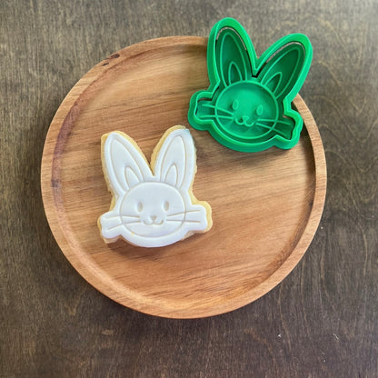 DONE TO ORDER: Easter Bunny Cookie Cutter + Fondant Stamp Set