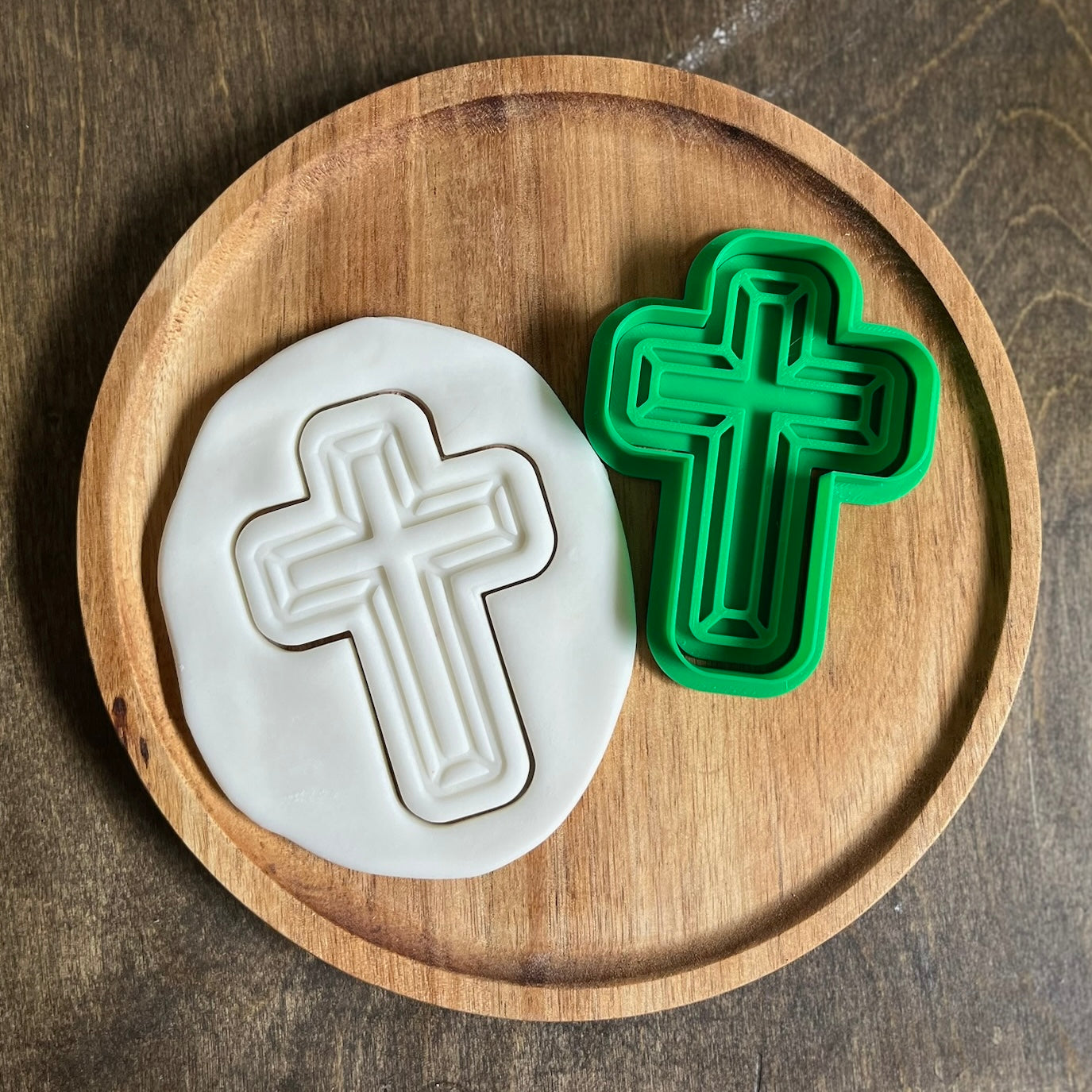 DONE TO ORDER: Cross Cookie Cutter + Fondant Stamp Set 1