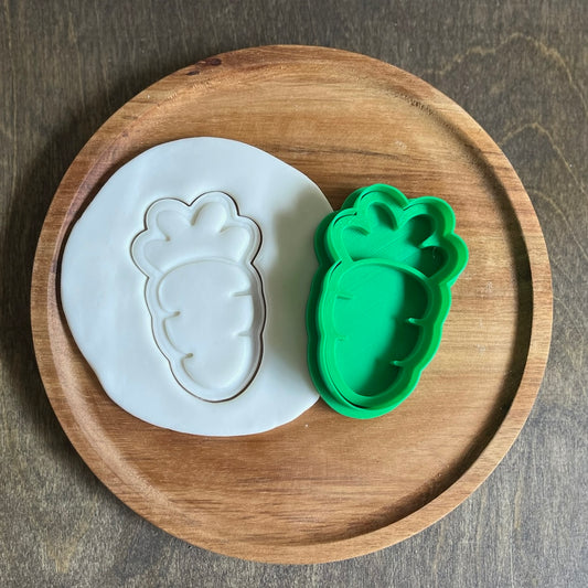 DONE TO ORDER: Carrot Cookie Cutter + Fondant Embosser