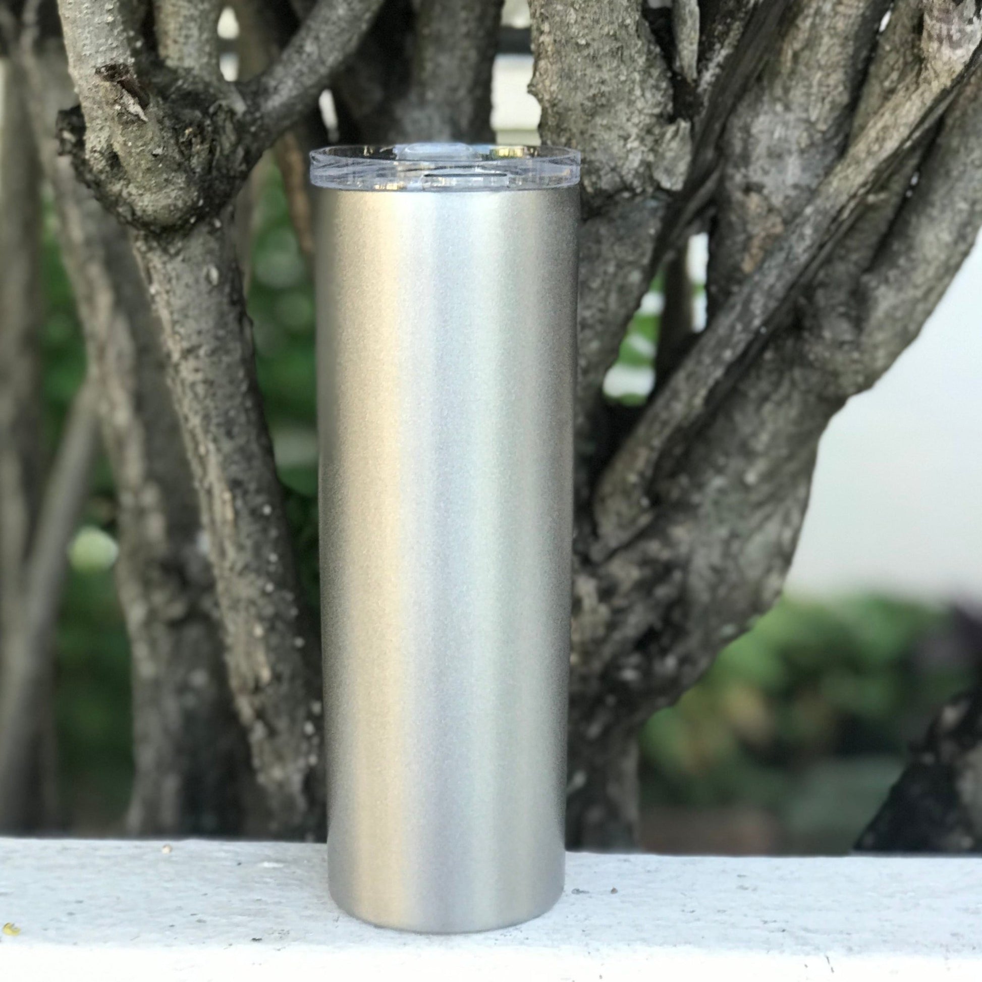 Custom Silver Insulated Tumbler with Stainless Steel Straw (Spill - Proof Lid) - SHCreations