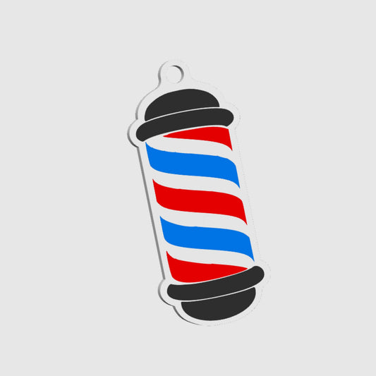 Custom Barber Pole NFC Keychain