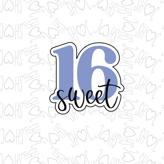 DONE TO ORDER: "Sweet 16" Cookie Cutter/Fondant Stamp