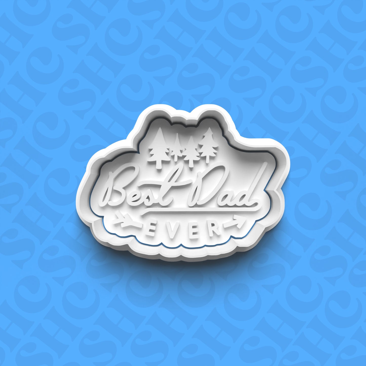 DONE TO ORDER: "Best Dad Ever" Cookie Cutter + Fondant Stamp Set 1