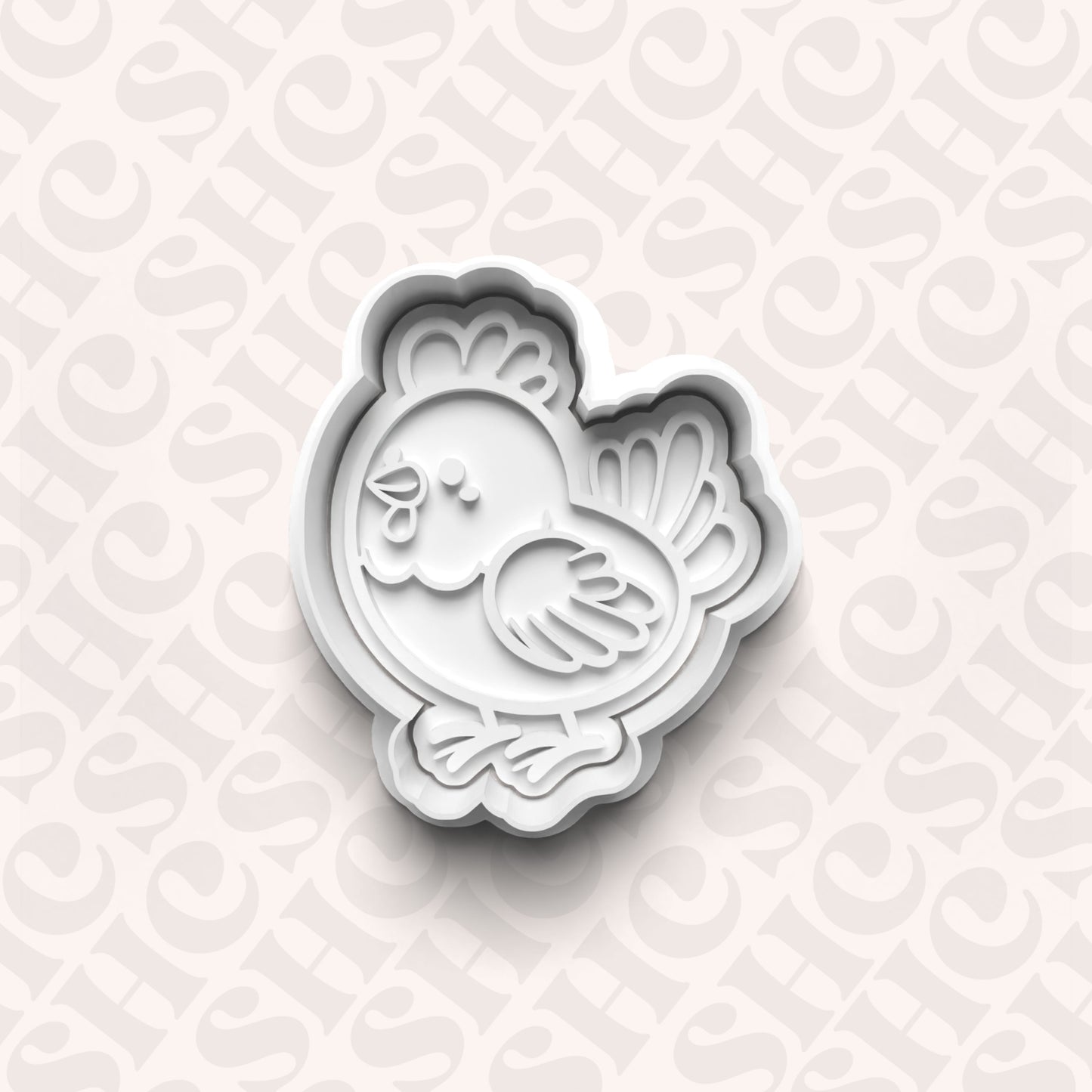 DONE TO ORDER: Chicken Cookie Cutter + Fondant Stamp Set