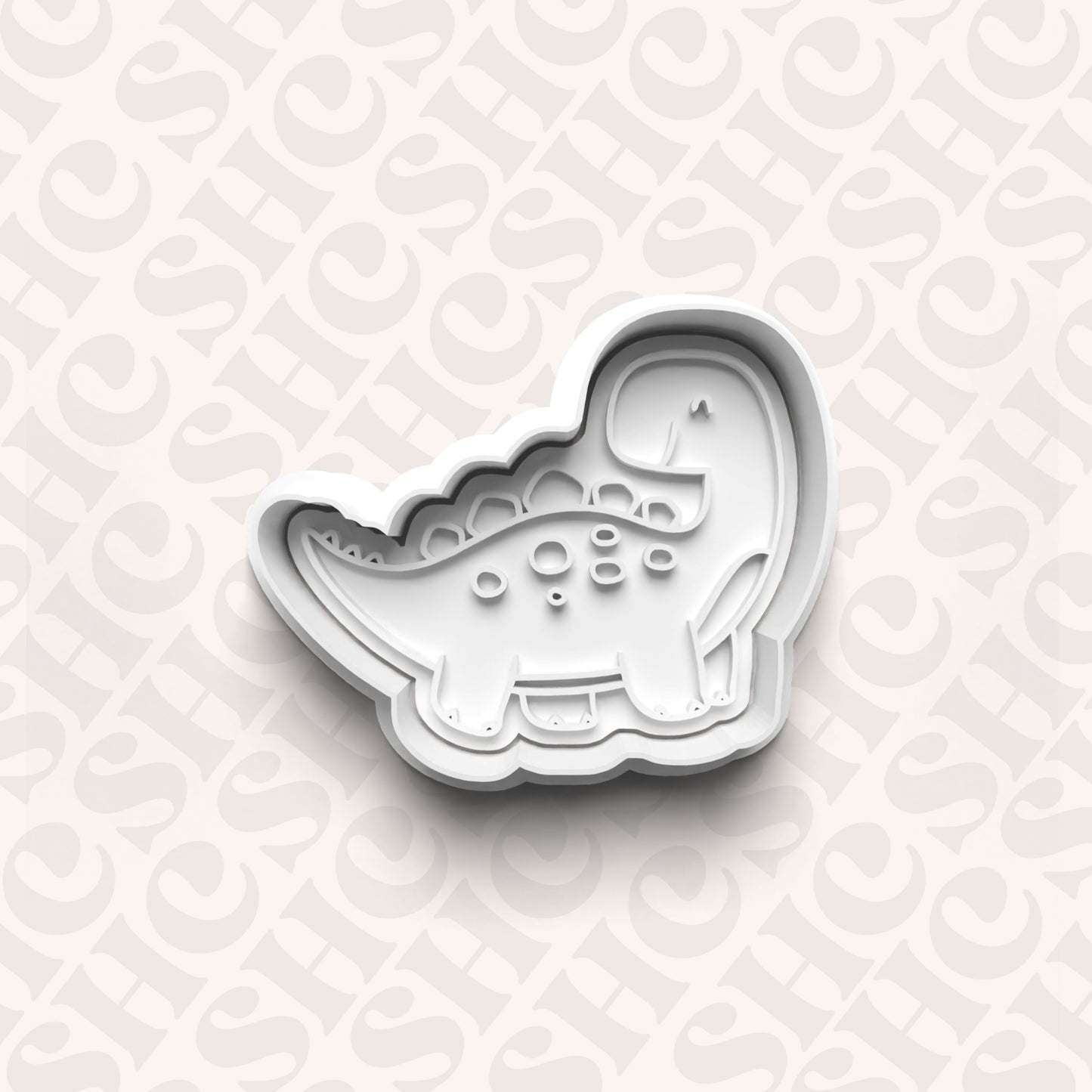 DONE TO ORDER: Dino Cookie Cutter + Fondant Stamp Set 1