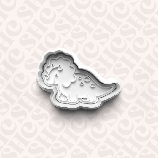 DONE TO ORDER: Dino Cookie Cutter + Fondant Stamp Set 2