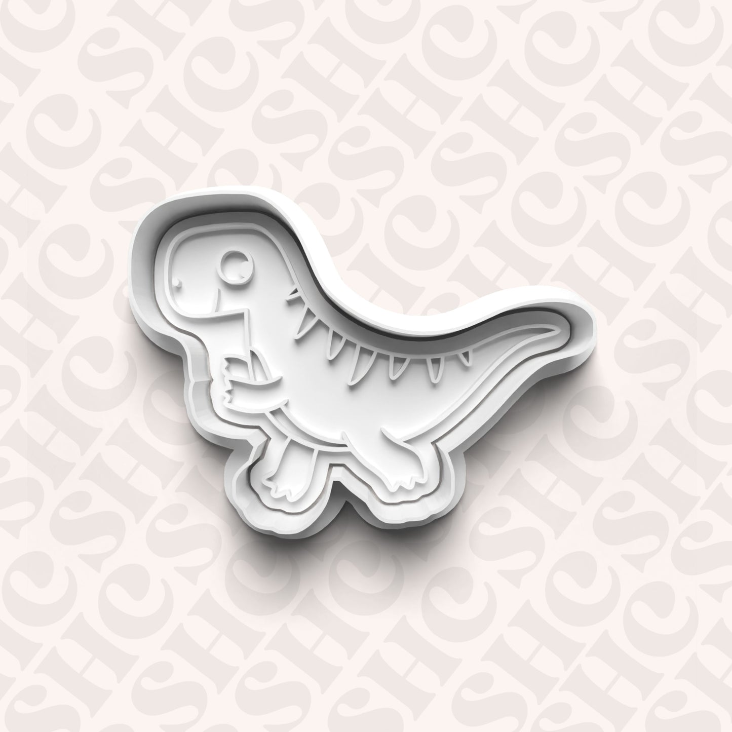 DONE TO ORDER: Dino Cookie Cutter + Fondant Stamp Set 3