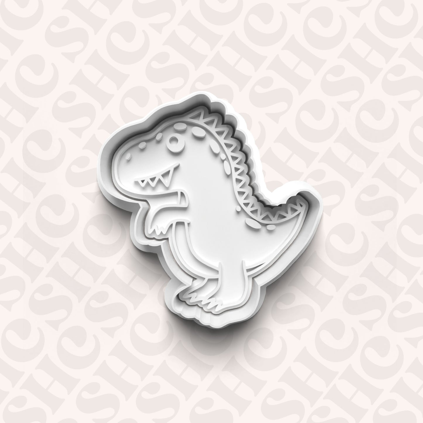 DONE TO ORDER: Dino Cookie Cutter + Fondant Stamp Set 6