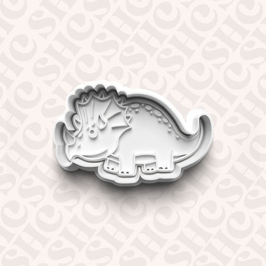 DONE TO ORDER: Dino Cookie Cutter + Fondant Stamp Set 7