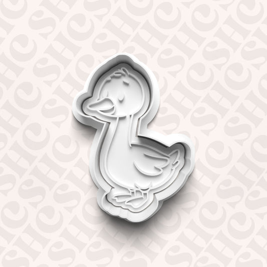 DONE TO ORDER: Duck Cookie Cutter + Fondant Stamp Set