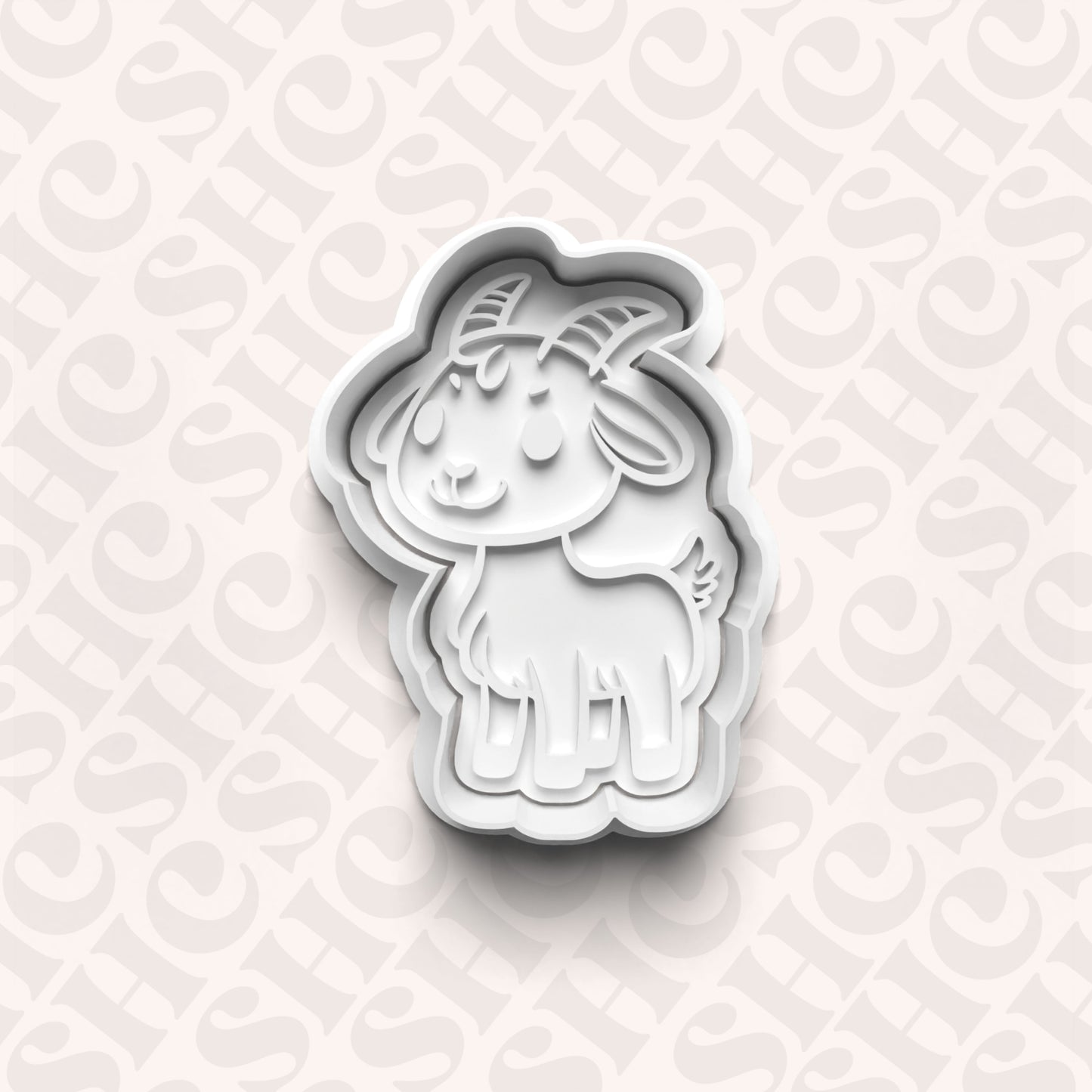 DONE TO ORDER: Goat Cookie Cutter + Fondant Stamp Set