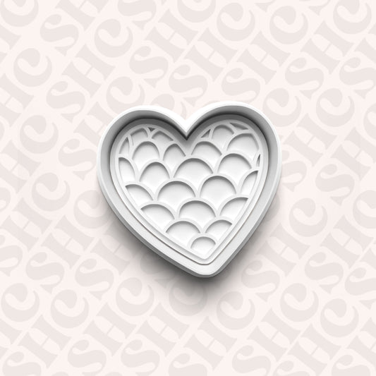 DONE TO ORDER: Mermaid Heart Cookie Cutter + Fondant Set 1