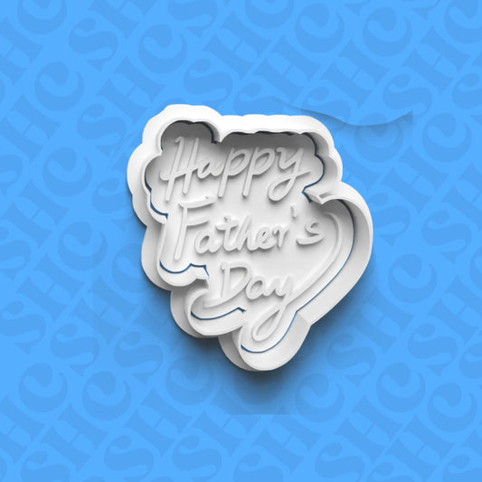 DONE TO ORDER: "Happy Father's Day" Cookie Cutter + Fondant Stamp Set 4