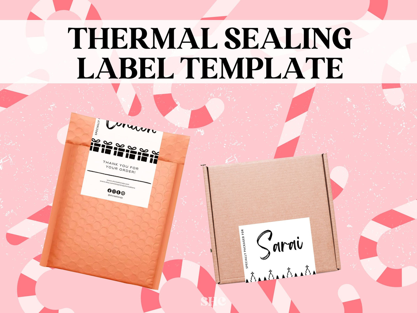 Thermal Sealing Label Template, Small Business Thermal Label, Sticker Bundle, Small Business Sticker, Thermal Printer Sticker