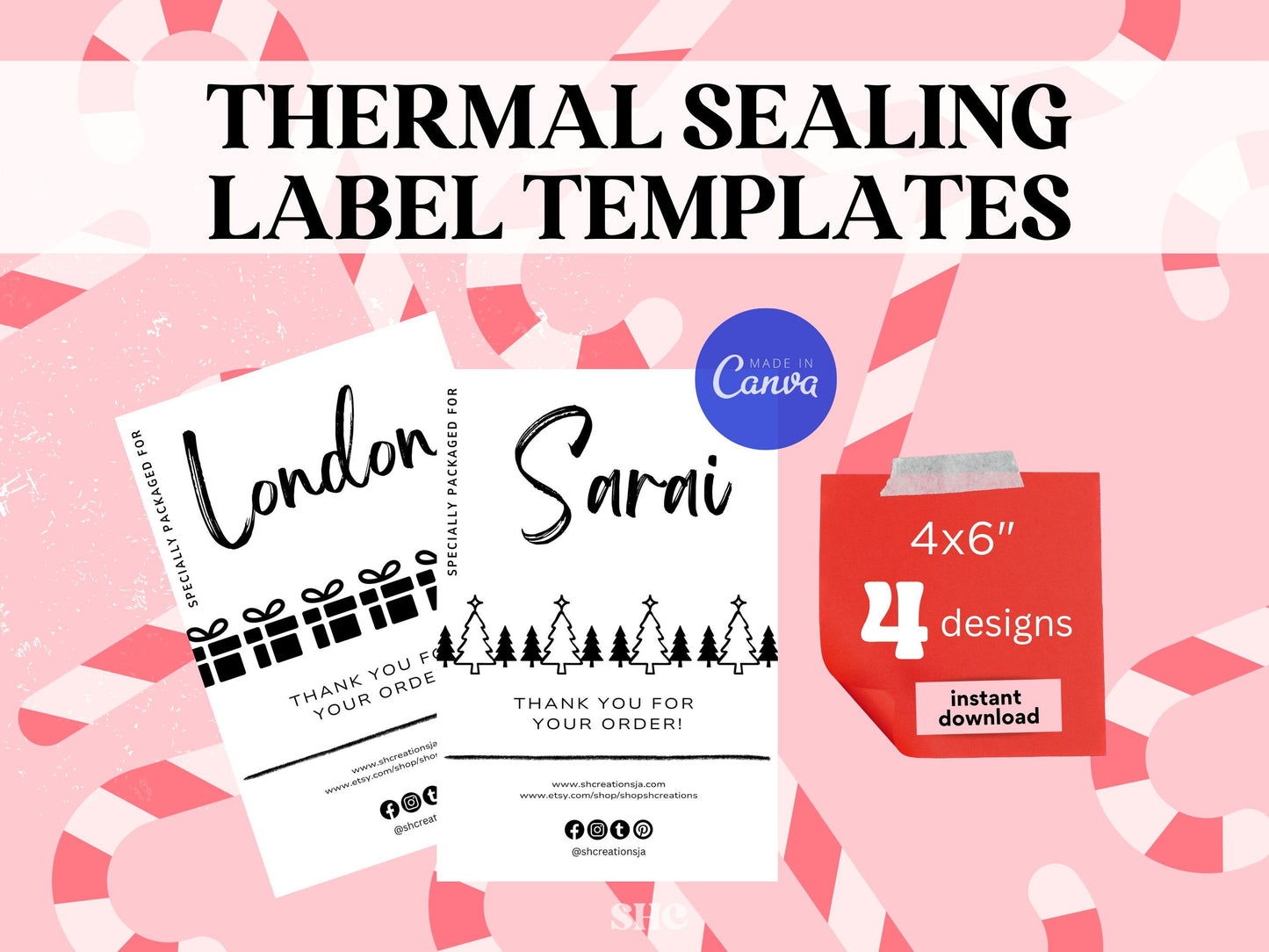 Thermal Sealing Label Template, Small Business Thermal Label, Sticker Bundle, Small Business Sticker, Thermal Printer Sticker