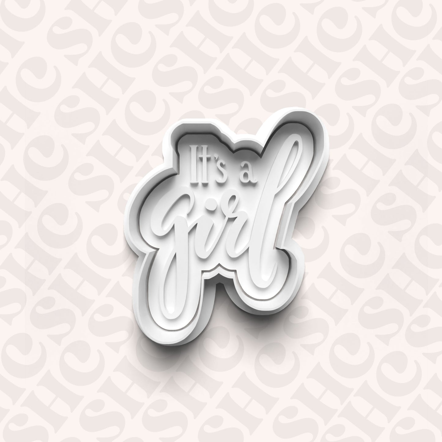 DONE TO ORDER: "It's a Girl" Cookie Cutter + Fondant Set