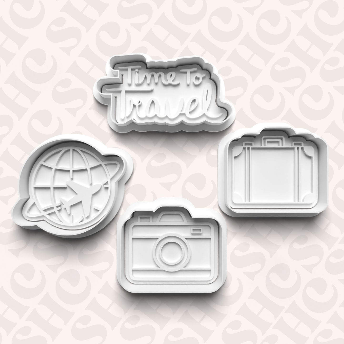 DONE TO ORDER: Travel Cookie Cutter + Fondant Stamp Bundle 1