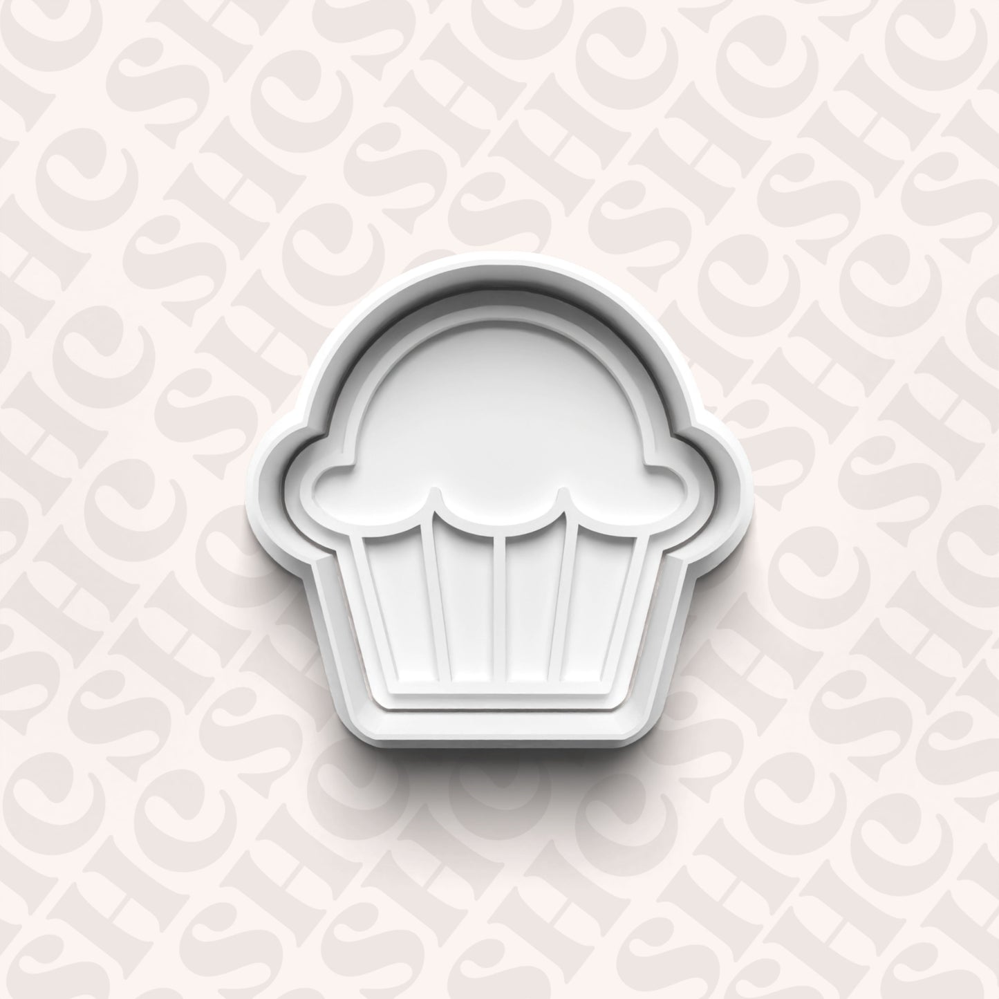 DONE TO ORDER: Muffin Cookie Cutter + Fondant Stamp Set