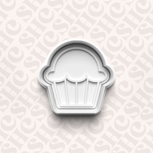 DONE TO ORDER: Muffin Cookie Cutter + Fondant Stamp Set