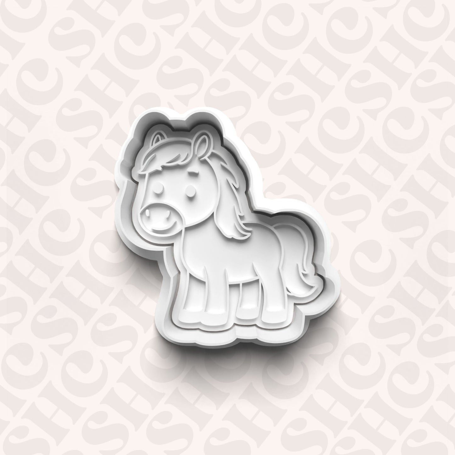 DONE TO ORDER: Pony Cookie Cutter + Fondant Stamp Set