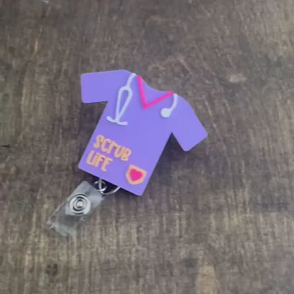 3D Badge Topper STL, Scrub Top STL, Scrub Top Badge Topper, Badge reel topper stl, medical badge reel stl, healthcare worker stl