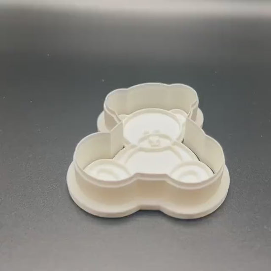 Sitting Teddy Bear Cookie Cutter & Fondant Stamp STL | 3D Printable Baking Tool | Baby Shower Cookie Cutter | We can Bearly Wait Theme