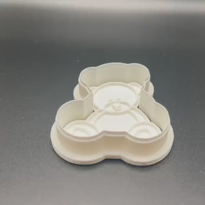 Sitting Teddy Bear Cookie Cutter & Fondant Stamp STL | 3D Printable Baking Tool | Baby Shower Cookie Cutter | We can Bearly Wait Theme
